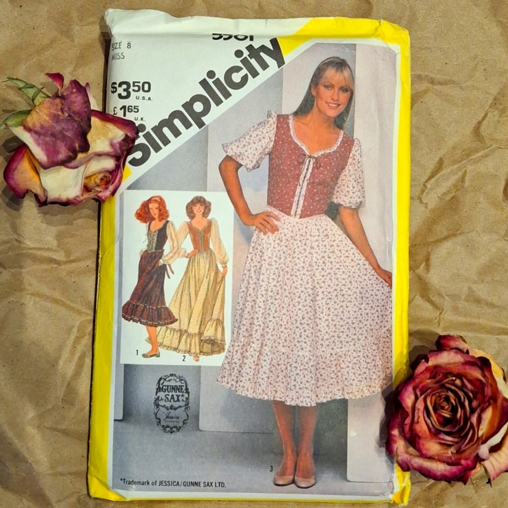 Simplicity 5361 Gunne Sax Prairie Dress  Cottagecore Sewing Pattern